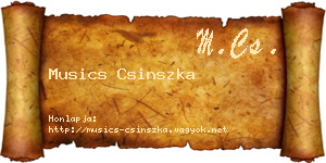 Musics Csinszka névjegykártya